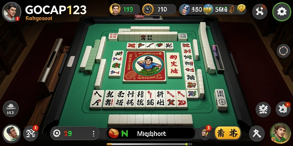 Screenshot gameplay GOCAP123 dengan tampilan papan Mahjong yang menantang.