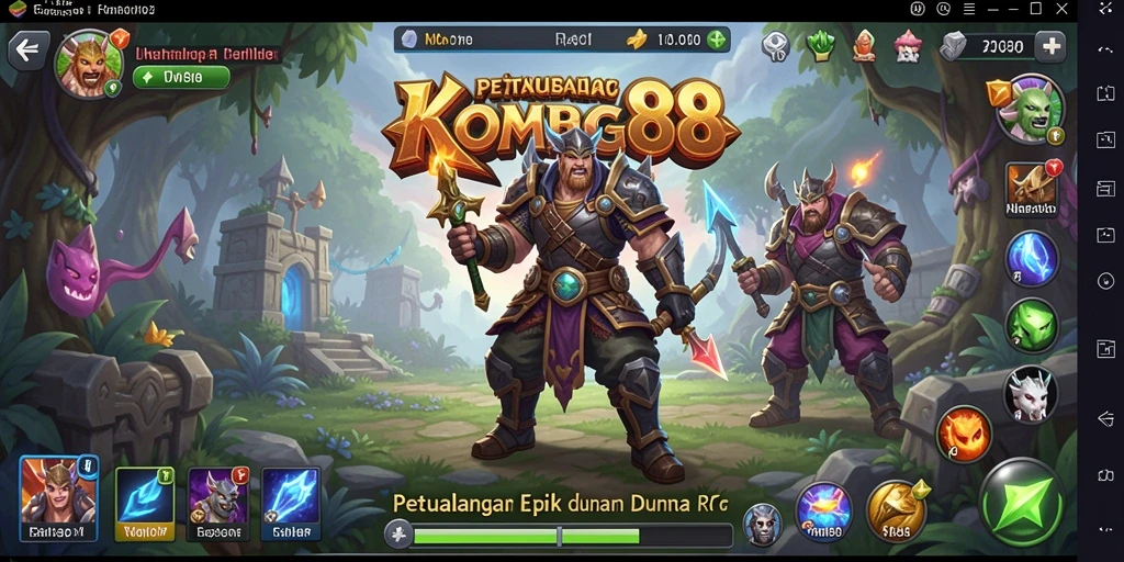 Tampilan gameplay KOMBO88 dengan karakter dan dunia yang menawan.