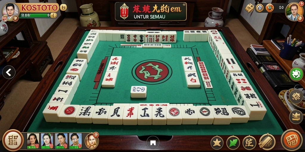Tampilan screenshot KOSTOTO yang menunjukkan gameplay seru Mahjong.