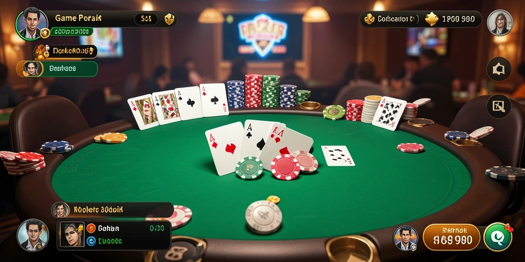 Screenshot RP99 menampilkan aksi seru permainan Poker.