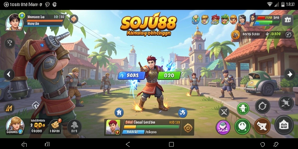 Tangkapan layar dari gameplay menarik SOJU88 yang cerah dan penuh warna.