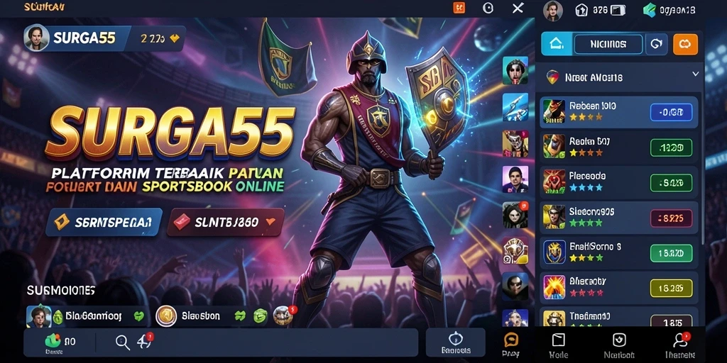 Tampilan utama gameplay Sportsbook di SURGA55 yang seru dan interaktif.